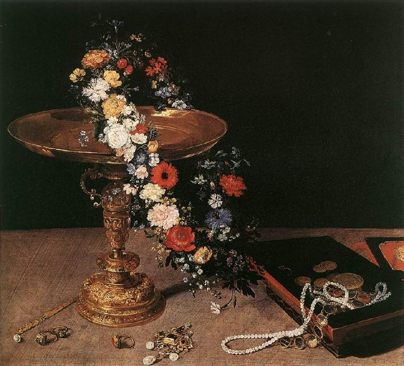 BRUEGHEL, Jan the Elder Still-Life with Garland of Flowers and Golden Tazza fdg